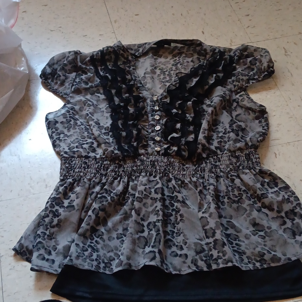 Silk soft dress shirt cheetah print